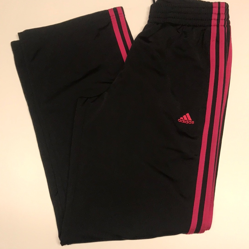 ADIDAS SMALL Track Pants Black and Pink
